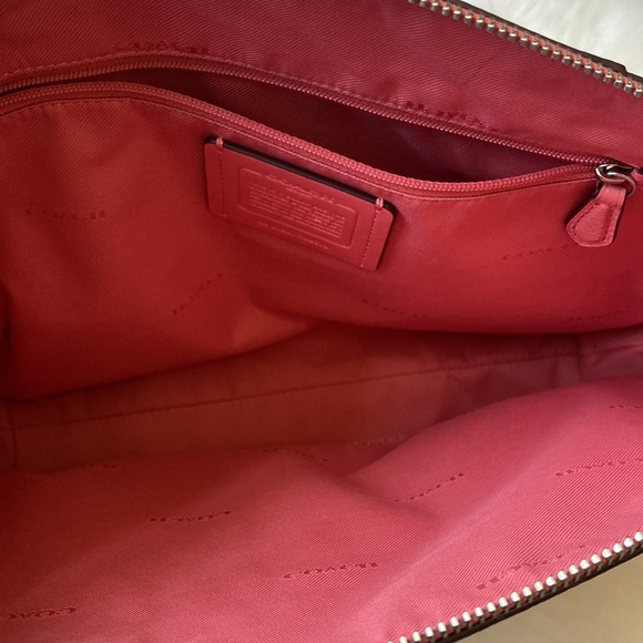 Coach satchel purse. Beautiful coral color. - Picture 4 of 5